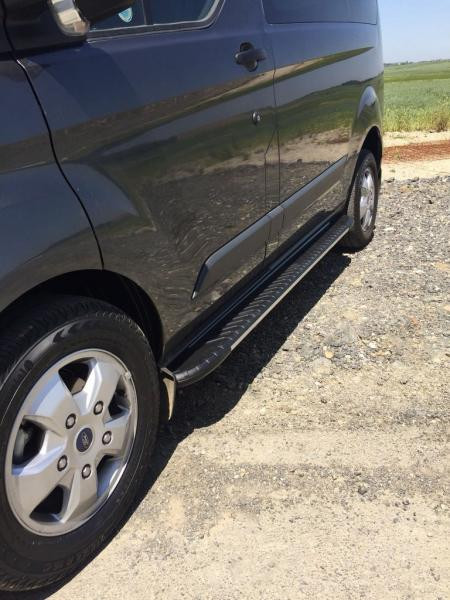 Купить Боковые пороги Bosphorus Grey (2 шт., алюминий) L2 (средняя) для Ford Transit 2000-2014 гг