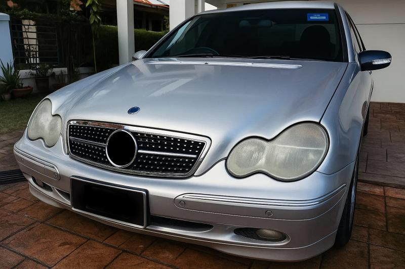 Купити Передня решітка Diamond Silver для Mercedes C-class W203 2000-2007рр