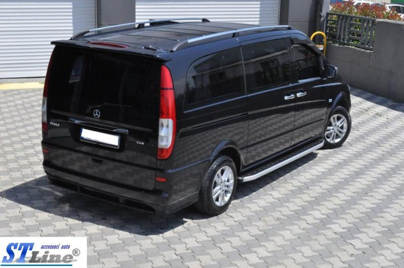 Купить Боковые пороги Tayga V2 (2 шт, алюм.) Короткая (short) и Средняя (long) для Mercedes Vito W639 2004-2014 гг