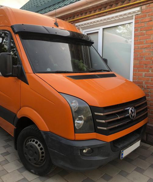 Купить Козырек на лобовое стекло на раме V2 (черный глянец, 5мм) для Volkswagen Crafter 2006-2016 гг
