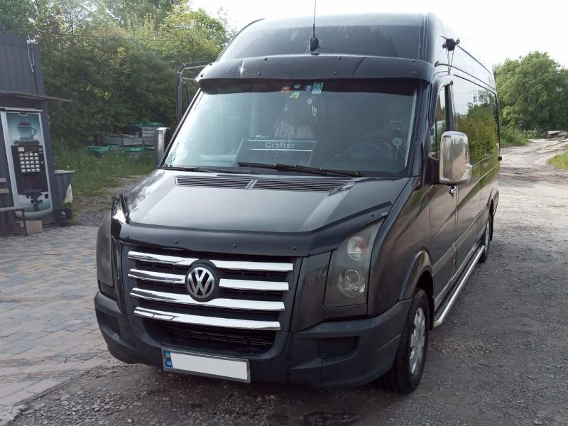 Купить Козырек на лобовое стекло на раме V2 (черный глянец, 5мм) для Volkswagen Crafter 2006-2016 гг