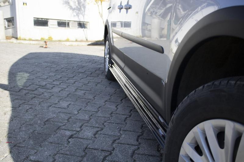 Купить Накладки на боковые пороги EuroCap (черные) для Volkswagen Caddy 2010-2015 гг