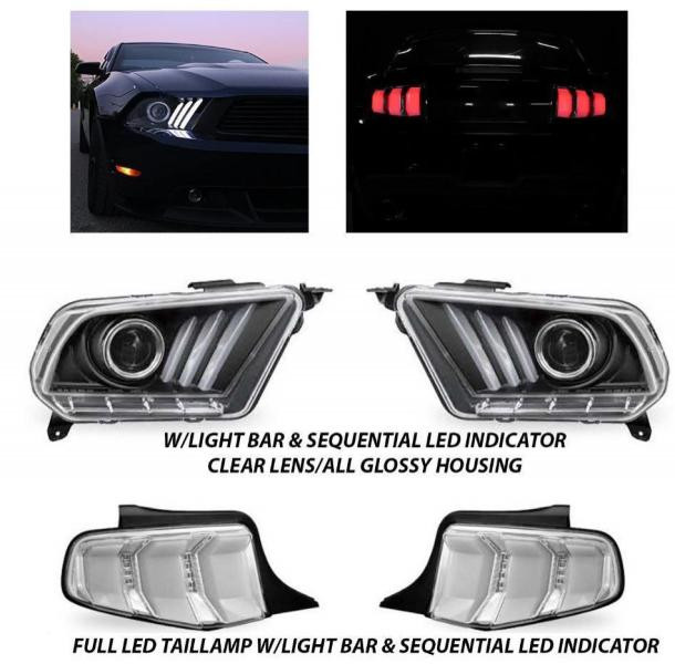 Купить Передняя оптика (2 шт, 2010-2015) для Ford Mustang