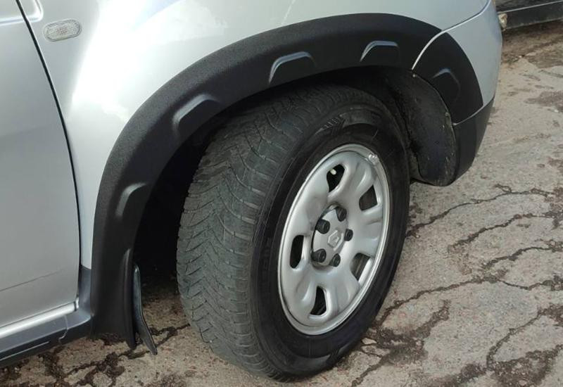 Купить Расширители арок с выпуклостями (8 шт, ABS) DDU - Украина для Renault Duster 2008-2017 гг