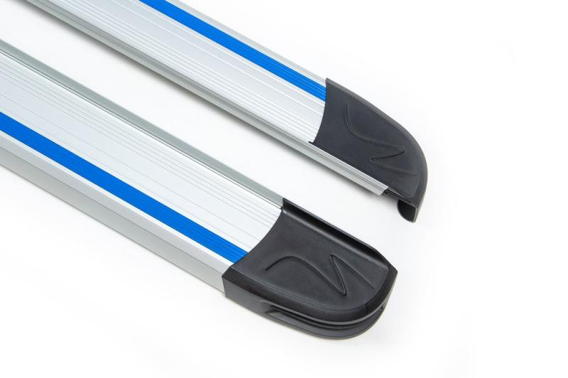 Купить Боковые пороги Maya Blue-Grey (2 шт., алюминий) для Volkswagen Amarok 2010-2022 гг