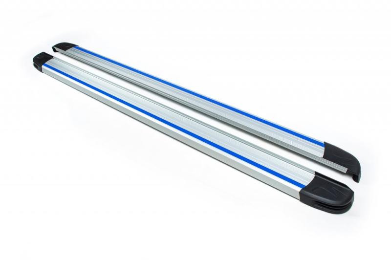 Купить Боковые пороги Maya Blue-Grey (2 шт., алюминий) для Volkswagen Amarok 2010-2022 гг