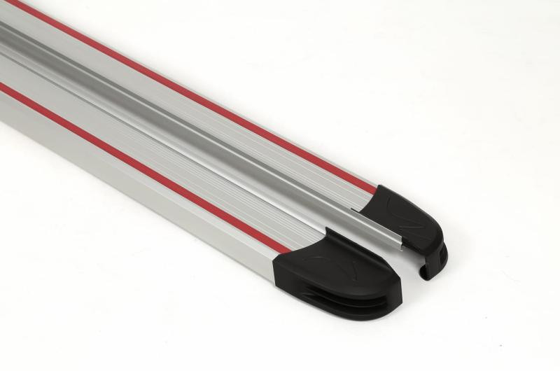 Купити Бокові пороги Maya Red-Grey (2 шт., Алюміній) для Volkswagen Touareg 2002-2010 рр