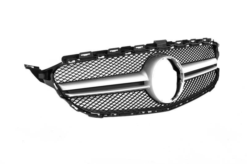 Купити Передня решітка AMG Silver (для Avantgarde/AMG-Line/C43 AMG) 2018-2025, без камери для Mercedes C-сlass W205 рр