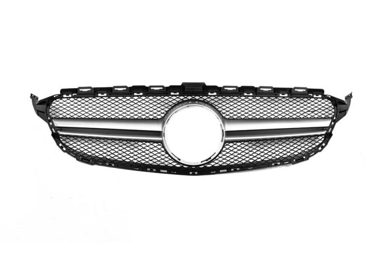 Купити Передня решітка AMG Silver (для Avantgarde/AMG-Line/C43 AMG) 2018-2025, без камери для Mercedes C-сlass W205 рр