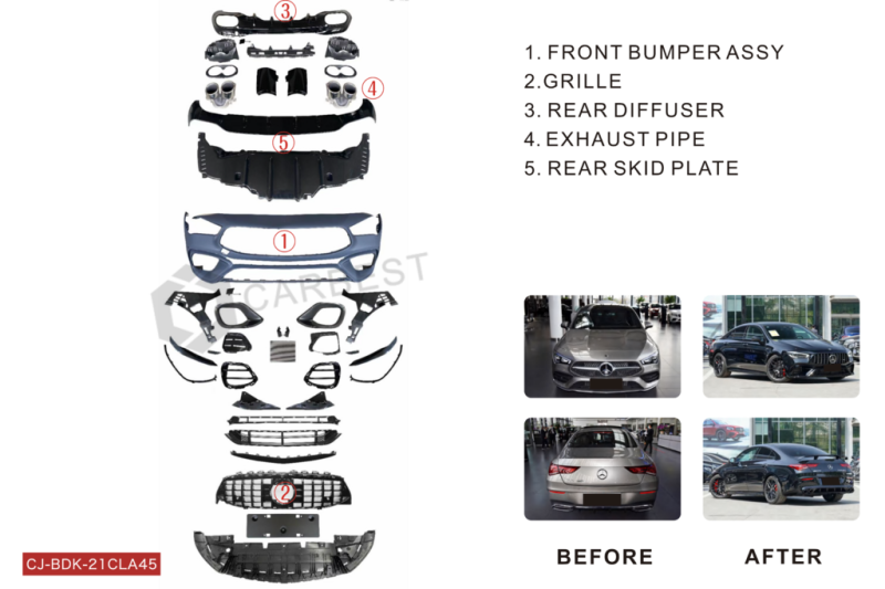 Купить Комплект обвесов AMG CLA45 для Mercedes CLA C118 2019- рр