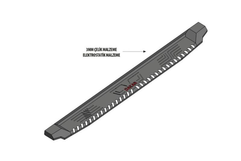 Купить Силовые пороги Dakar V1 (2 шт, металл) для Renault Duster 2018-2024 гг