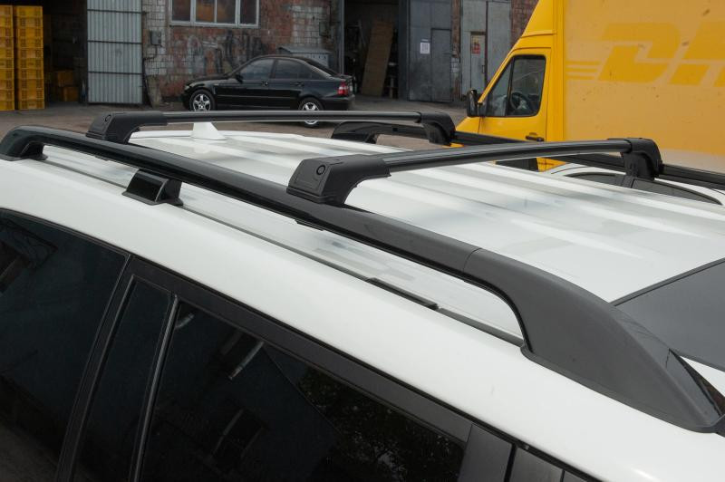 Купить Перемычки на рейлинги без ключа Flybar V1 (2 шт) до 110 см, Серый для Volkswagen Touareg 2002-2010 гг