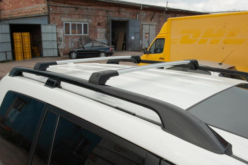 Купить Перемычки на рейлинги без ключа Flybar V1 (2 шт) до 110 см, Черный для Volkswagen Touareg 2002-2010 гг