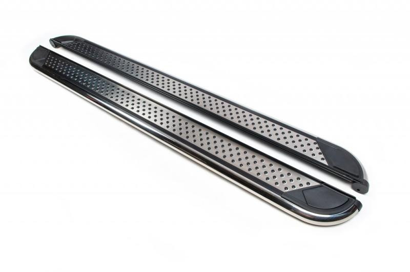 Купить Боковые пороги Maydos V2 (2 шт., алюминий -2025 нерж) 2014-2019 для Land Rover Discovery Sport