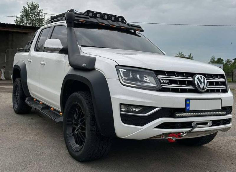 Купить Боковые пороги Dakar V2 с LED (2 шт, металл) для Volkswagen Amarok 2010-2022 гг