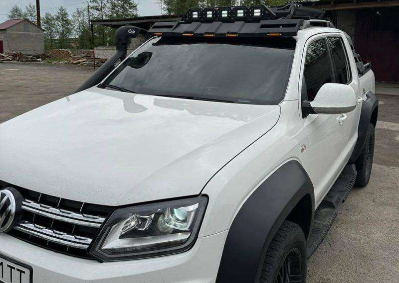 Купить Боковые пороги Dakar V2 с LED (2 шт, металл) для Volkswagen Amarok 2010-2022 гг