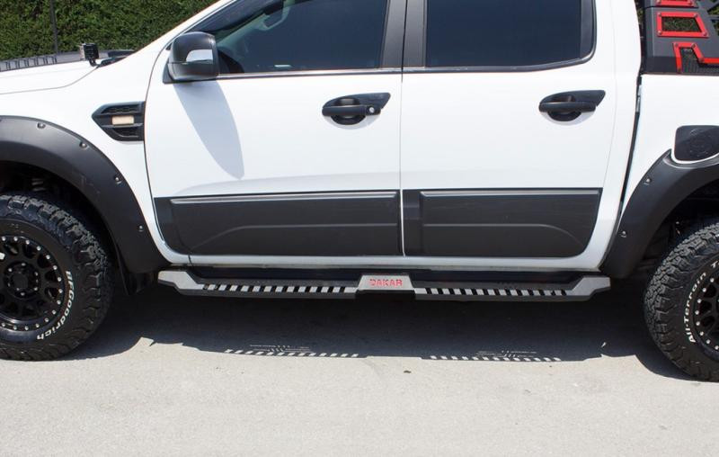 Купить Боковые пороги Dakar V2 без LED (2015-2019, 2 шт, металл) для Mitsubishi L200