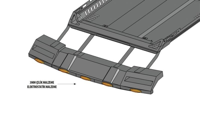 Купить Козырек лобового стекла под багажник DAKAR (LED) для SsangYong Musso ІІ 2018- гг