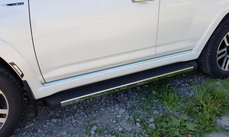 Купить Боковые пороги дизайн 2020 ОЕМ (2 шт, алюминий) для Toyota 4Runner 2009-2024 гг
