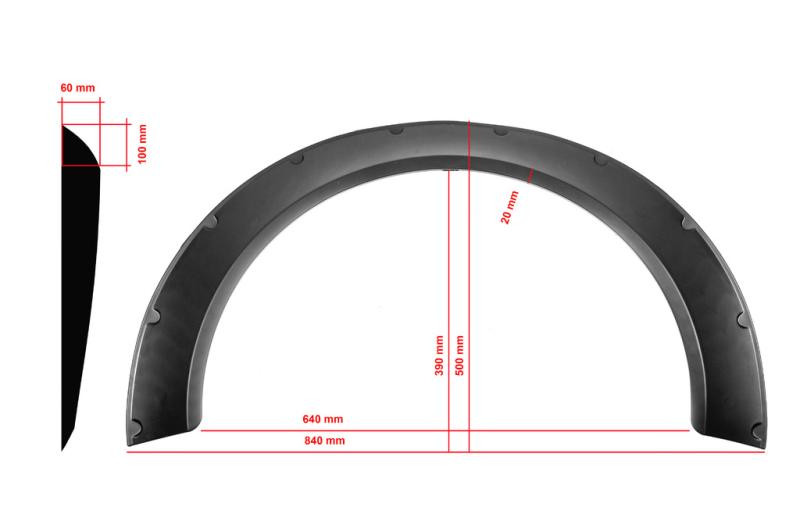 Купить Универсальные накладки на арки UNIV-034 (4шт, ABS-пластик, черные)