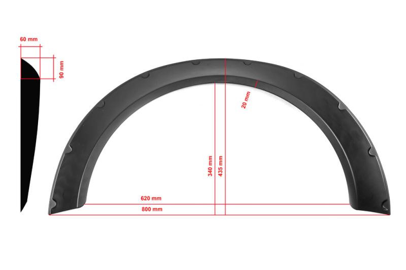 Купити Універсальні накладки на арки UNIV-033 (4 шт, ABS-пластик, чорні)