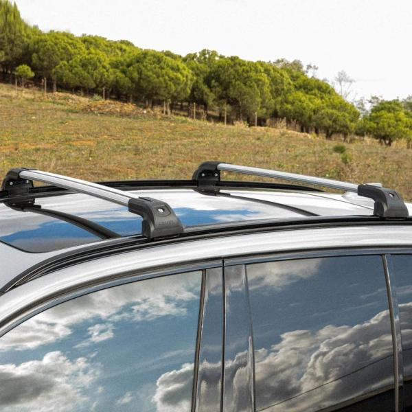 Купить Багажник (поперечины) на встроенные рейлинги Strong V2 120 см (2 шт) Серый для Volkswagen Touareg 2018- гг