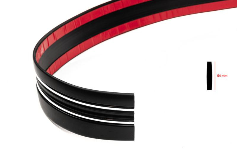 Купить Черный молдинг с хром полоской на метраж sal97 (1 метр, 54 мм)