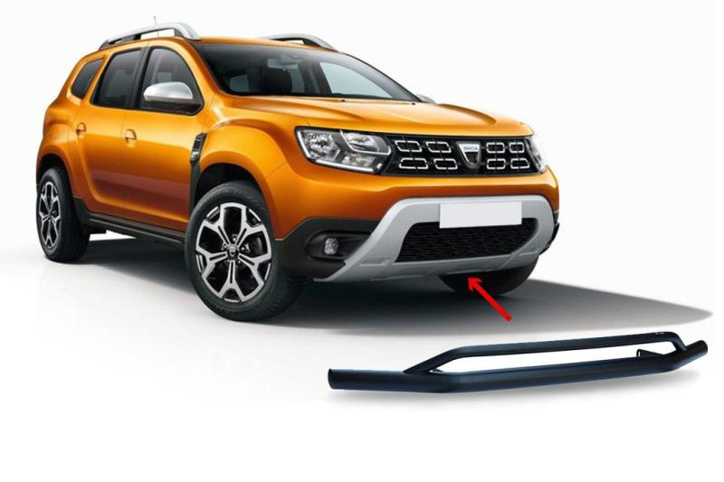 Купити Передній захист Vegas (60/42мм, чорний) для Renault Duster 2018-2024 рр