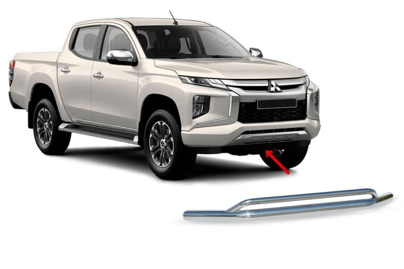Купити Передній подвійний ус Vegas 2019-2025 (нерж, 76мм) для Mitsubishi L200 рр
