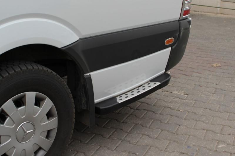 Купити Бокові пороги DOT-Line за колесом (2 шт., Алюм.) Довга база для Volkswagen LT 1995-2006 рр