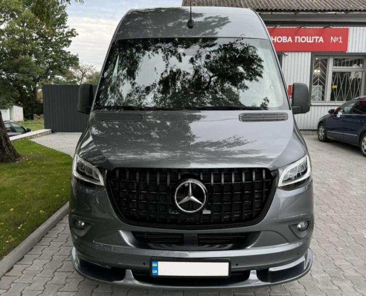 Купить Нижняя накладка на передний бампер (под покраску) для Mercedes Sprinter W907/W910 2018- гг