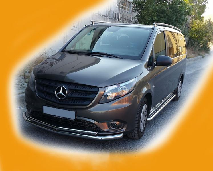 Купить Передняя защита ST014 (нерж.) 60/42 для Mercedes Vito/V-class W447 2014- гг