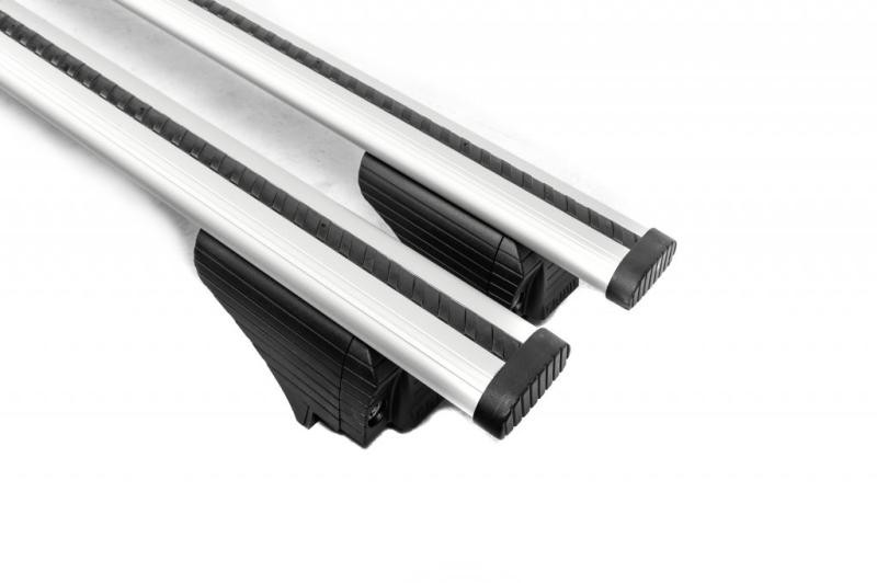 Купити Багажник (поперечини) на звичайні рейлінги під ключ Wizard V1 (2 шт) 125 см, Чорний для Volkswagen Touran 2010-2015 рр