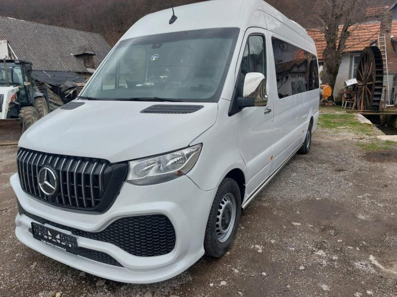 Купить Передний бампер с решеткой ABS (под покраску) для Mercedes Sprinter W907/W910 2018- гг