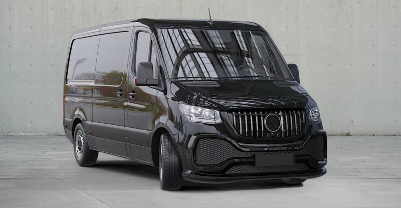 Купить Передний бампер с решеткой ABS (под покраску) для Mercedes Sprinter W907/W910 2018- гг