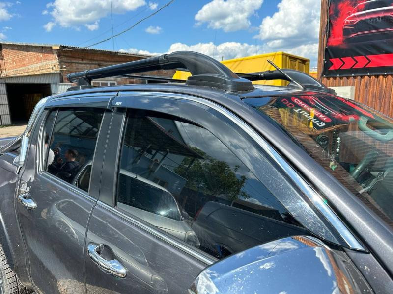 Купить Рейлинги Shark (с поперечинами) Серый цвет для Toyota Hilux 2015- гг