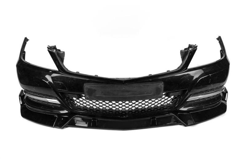 Купить Накладка на передний бампер DPT V1 (2011-2015, черный глянец) для Mercedes C-class W204