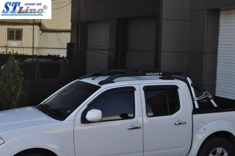 Купить Рейлинги с перемычками (2 шт, Черные) Черные для Nissan Navara/NP300 2016- гг