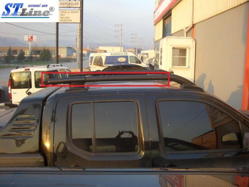 Купить Рейлинги с перемычками (2 шт, Черные) Черные для Nissan Navara/NP300 2016- гг