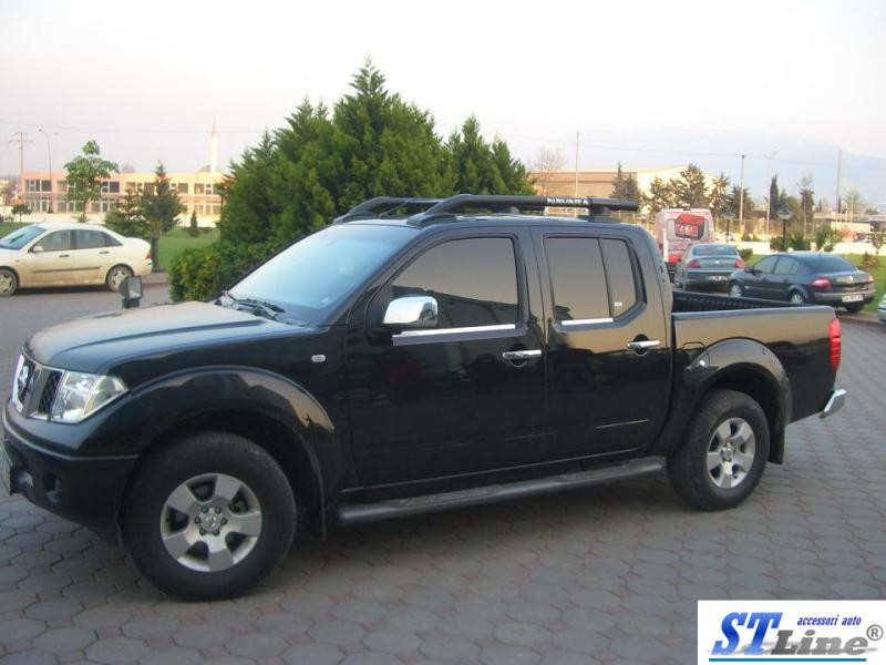 Купить Рейлинги с перемычками (2 шт, Черные) Черные для Nissan Navara/NP300 2016- гг