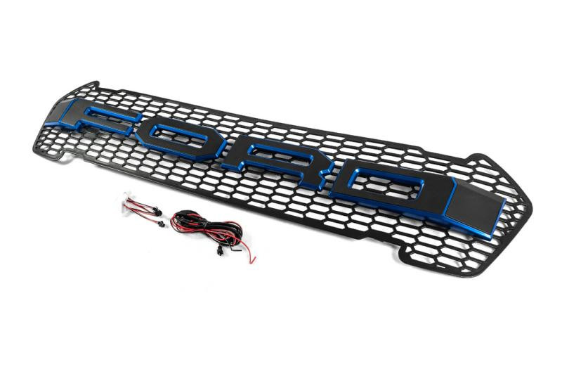 Купить Передняя решетка (2015-2018, синий, LED) для Ford Ranger