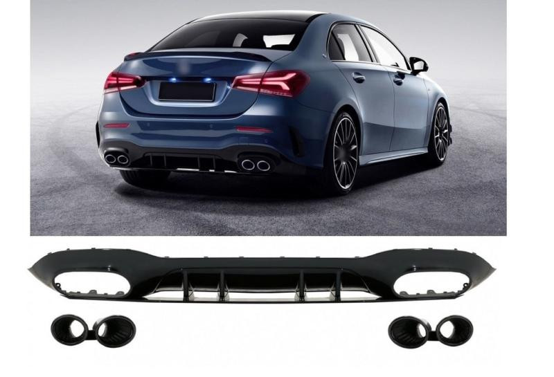 Купить Задний диффузор с насадками (Дизайн A45 SD) для Mercedes A-сlass W177 2018- гг
