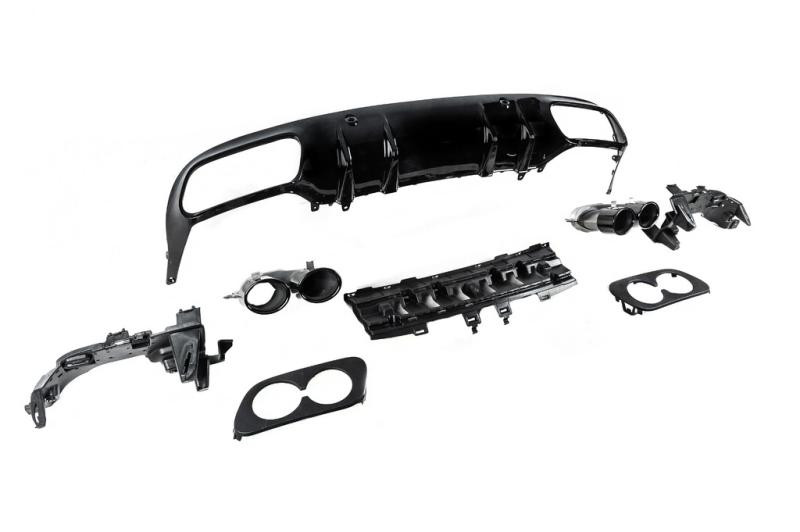 Купити Задній дифузор з насадками (для coupe дизайн AMG43) для Mercedes C-сlass W205 2014-2021рр