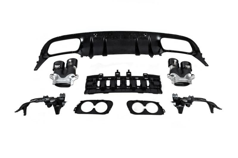 Купити Задній дифузор з насадками (для coupe дизайн AMG43) для Mercedes C-сlass W205 2014-2021рр