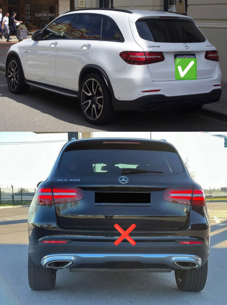 Купить Задний диффузор с насадками (Дизайн AMG43) для Mercedes GLC X253