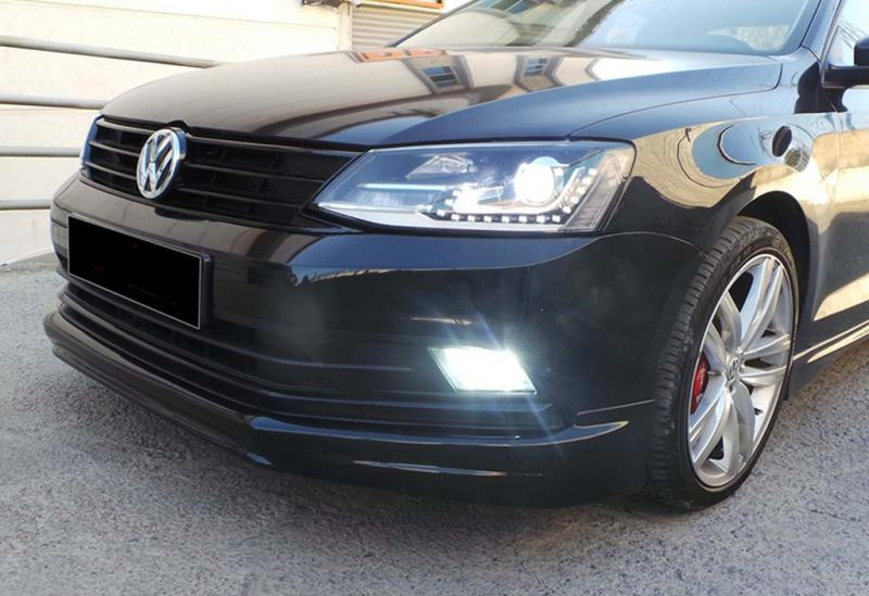 Купити Передня Lip накладка DPT V-1 (2014-2018, чорний глянець) для Volkswagen Jetta рр