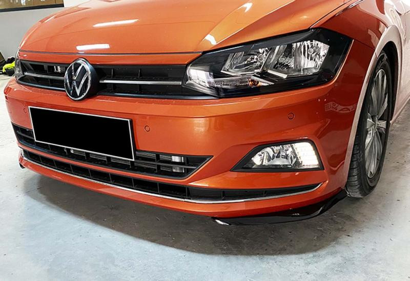 Купити Передня Lip накладка DPT V-2 (чорний глянець) для Volkswagen Polo 2017- рр