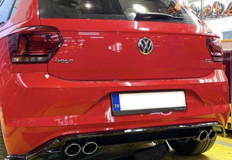 Купити Задній дифузор DPT V-1(чорний глянець) для Volkswagen Polo 2017- рр