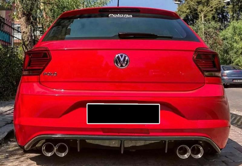 Купити Задній дифузор DPT V-2 (чорний глянець) для Volkswagen Polo 2017- рр