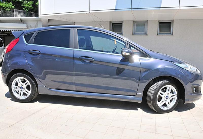 Купити Бокові пороги DPT V-3 (HB, чорний глянець) для Ford Fiesta 2008-2017 рр